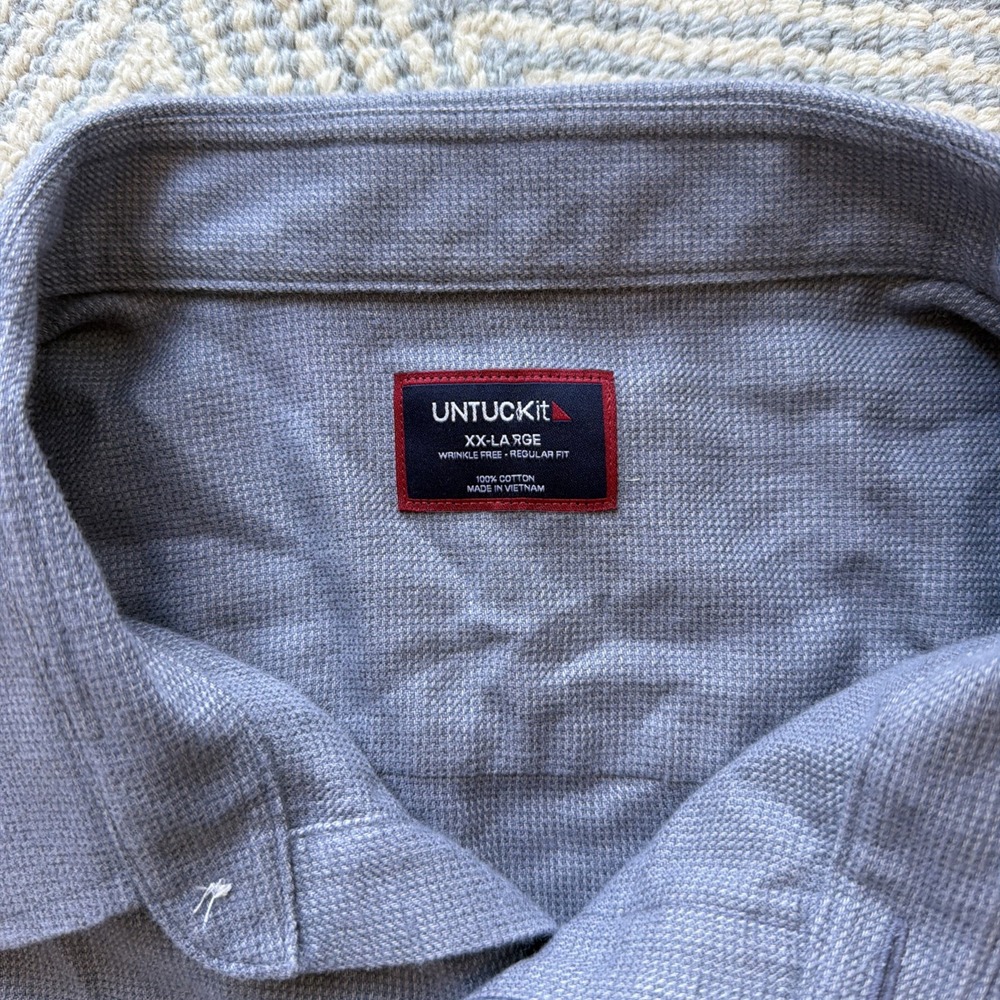 UNTUCKit Long Sleeve Button Soft Cotton Shirt - Veneto-Grisaille - Gray - XXL - Picture 3 of 6